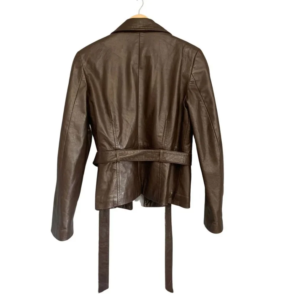 Danier | Women's Coat| Western Biker | Fleece Lined Winter Leather Jacket| - Picture 5 of 6